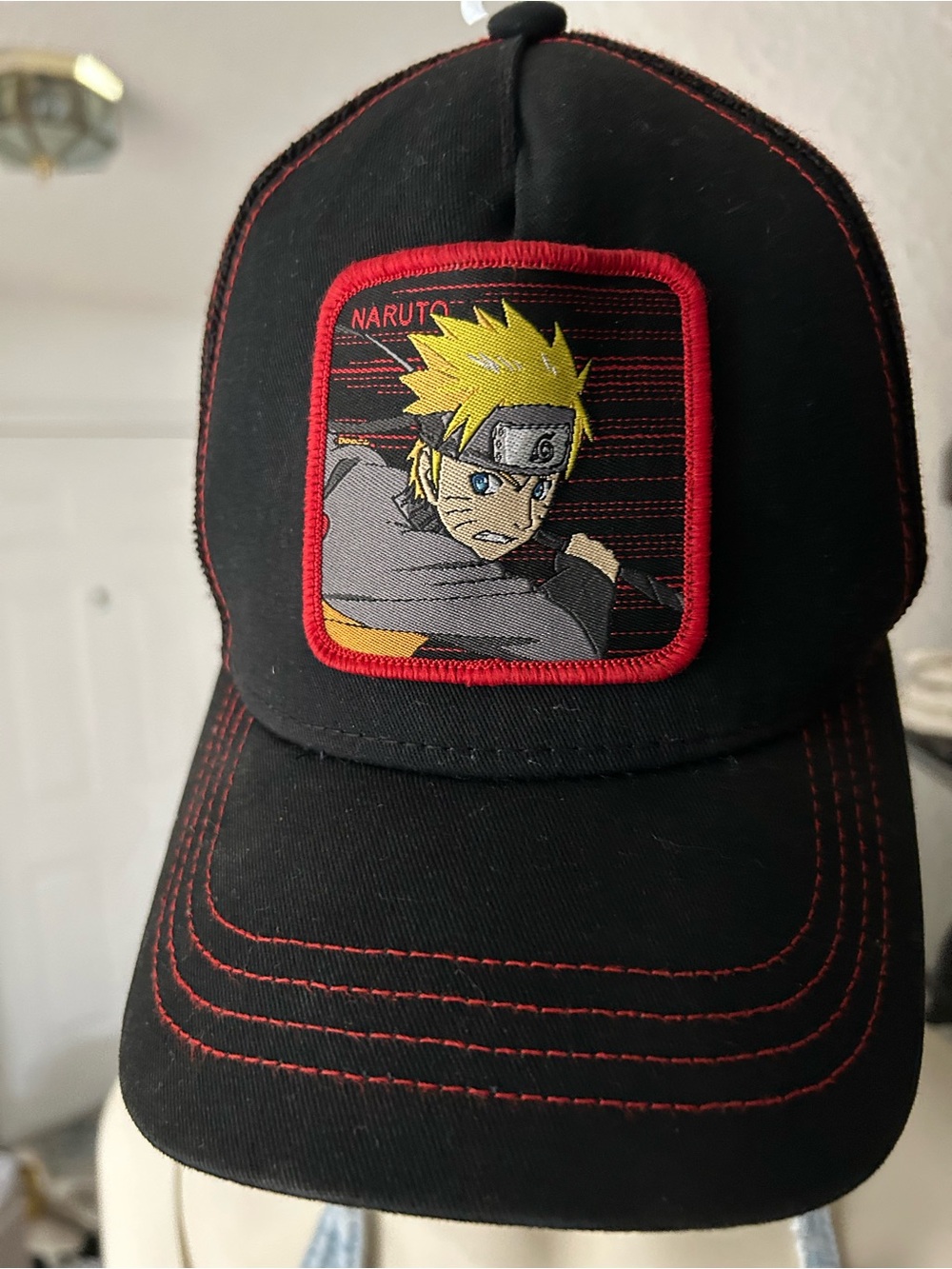 Naruto Black & Red Embroidered Baseball Cap